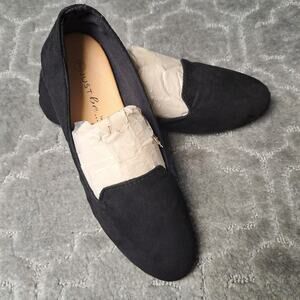 JUST BE FAUX SUEDE FLATS BLACK SLIP ON SHOES WOMENS SIZE 7